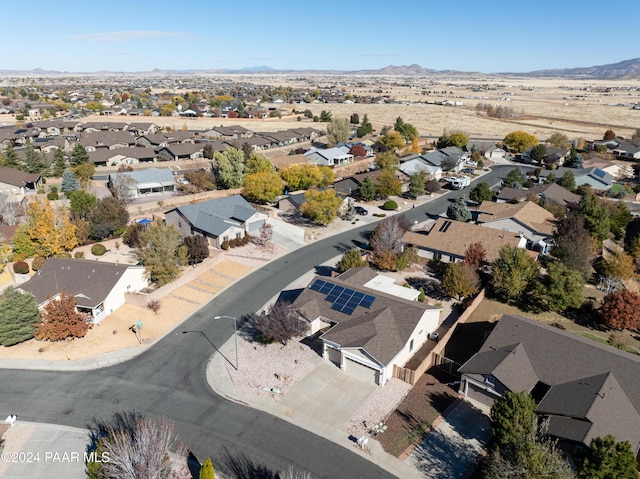 bird's eye view with a mountain view