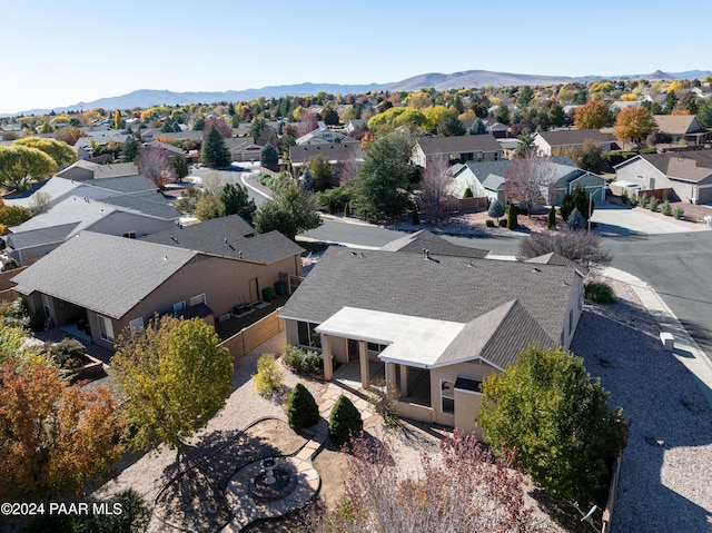 drone / aerial view with a mountain view