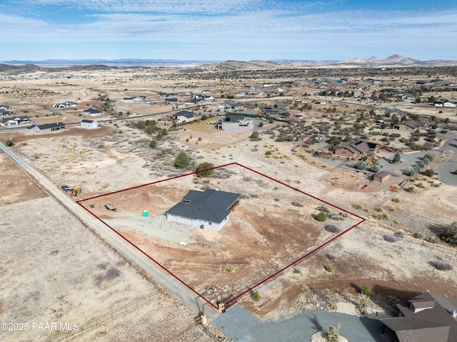14320 E Casa Serena Way, Prescott Valley, AZ 86315 - view of rural area featuring property parcel outlined, a desert landscape, and a mountain backdrop