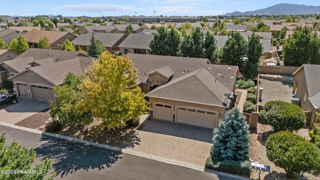 bird's eye view with a mountain view