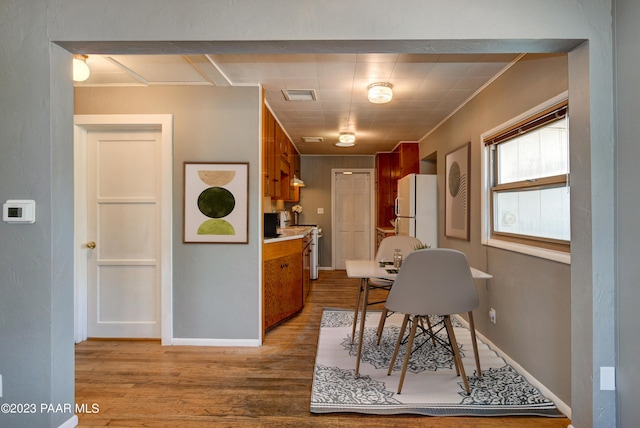 dining area featuring light hardwood / wood-style flooring