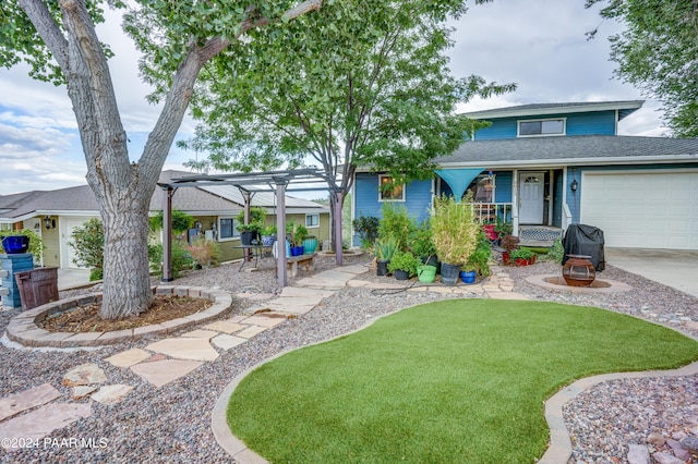 view of front of home with a garage