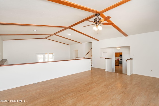 1703 Thunderbird Cir, Prescott, AZ 86303 - unfurnished living room with a ceiling fan and wood finished floors