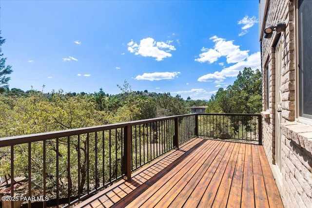 416 Hillcrest Dr, Prescott, AZ 86303 - wooden terrace with a view of trees