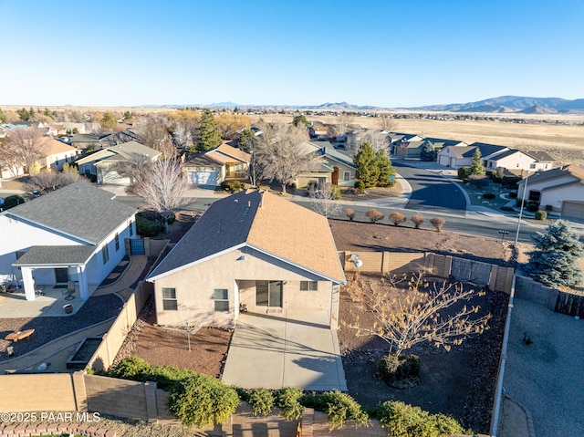 bird's eye view featuring a mountain view