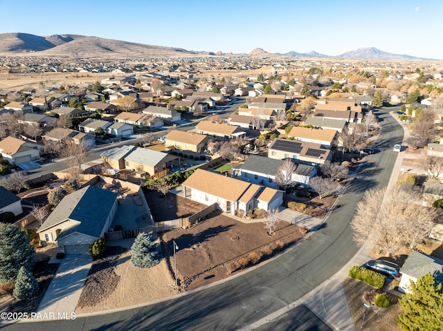 drone / aerial view with a mountain view