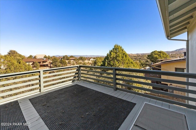 exterior space featuring a mountain view