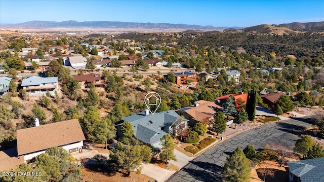 bird's eye view with a mountain view