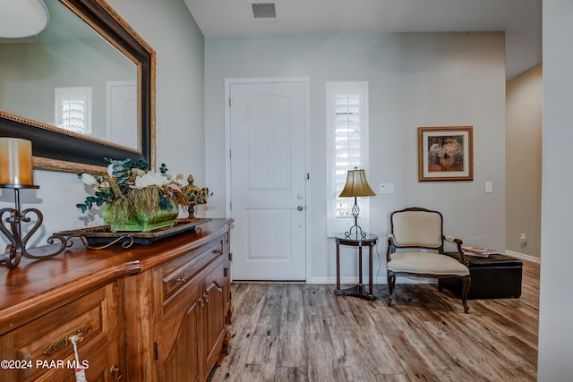 foyer entrance featuring light hardwood / wood-style floors