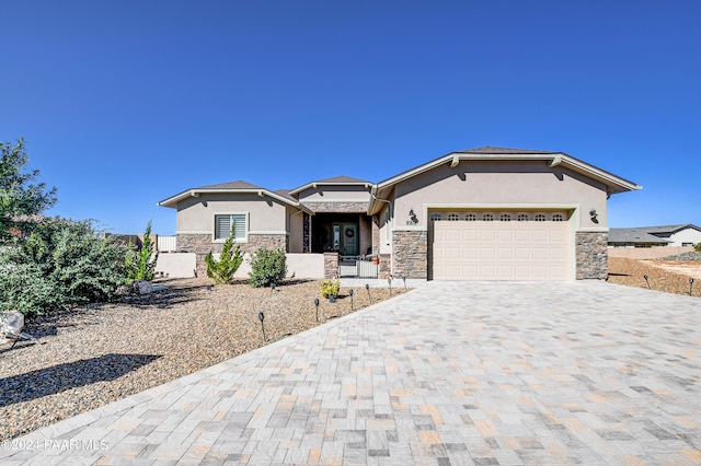 view of front of home with a garage