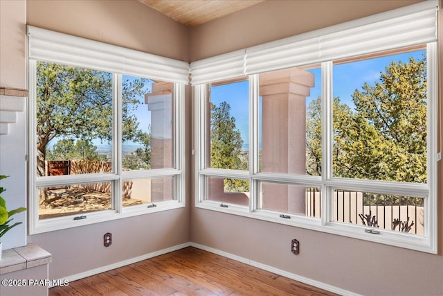 view of unfurnished sunroom