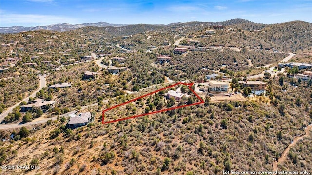 aerial view with a mountain view