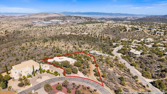 bird's eye view featuring a mountain view