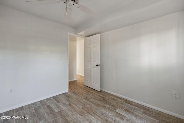 2615 W Red Tail Way, Prescott, AZ 86305 - spare room featuring ceiling fan, wood finished floors, and baseboards