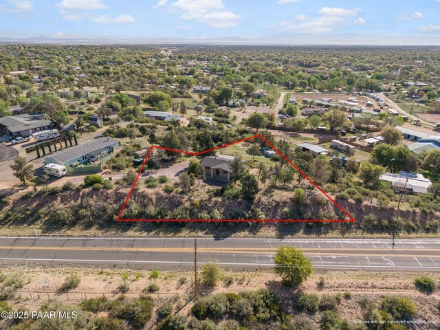 2615 W Red Tail Way, Prescott, AZ 86305 - aerial view of property and surrounding area with property boundaries highlighted