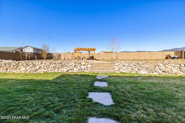 view of yard with fence