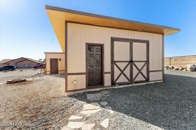 view of shed
