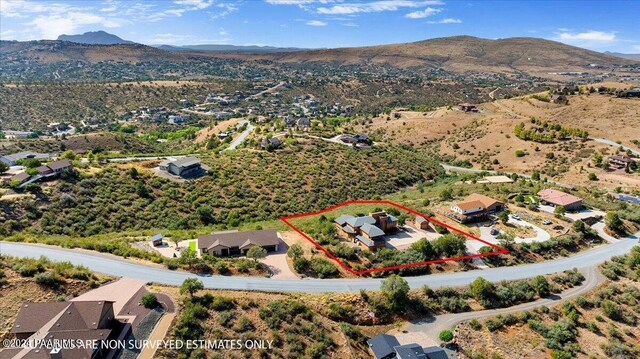 414 N Fitzmaurice Dr, Prescott, AZ 86303 - drone / aerial view with a mountain view