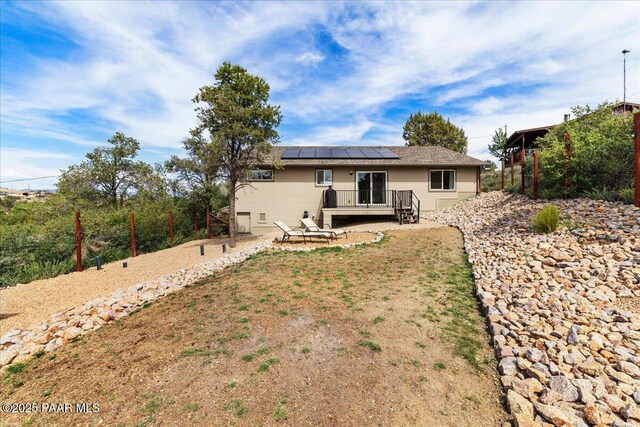 1720 N Topaz Rd, Prescott, AZ 86301 - back of property with solar panels and a deck
