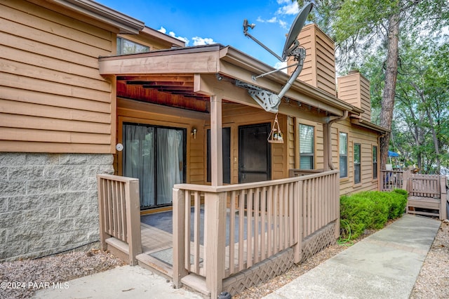 exterior space with a chimney