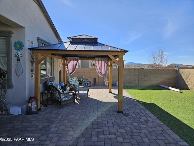 view of patio with a gazebo