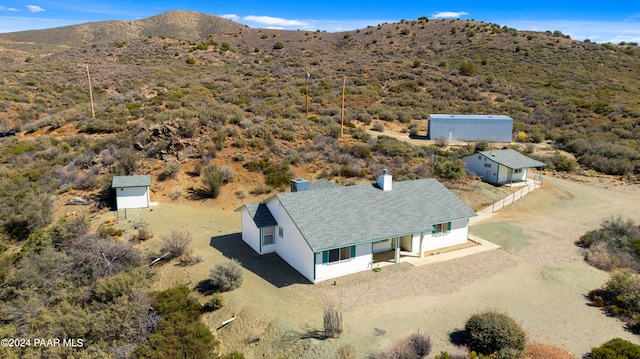 drone / aerial view with a mountain view