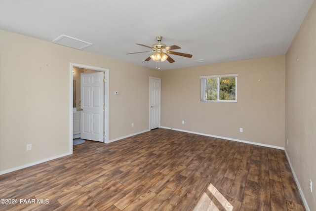 15015 E White Dr, Dewey-Humboldt, AZ 86327 - empty room with wood finished floors, baseboards, and ceiling fan