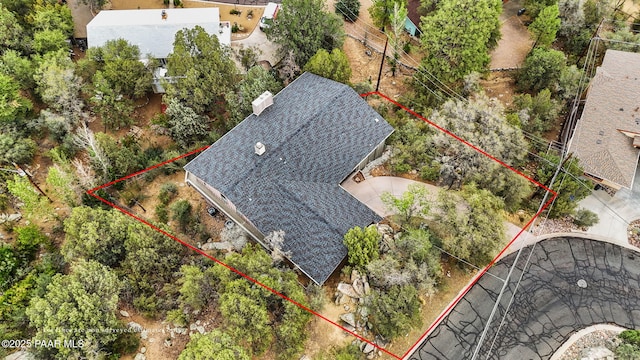 2008 Forest Hills Rd, Prescott, AZ 86303 - view from above of property with property parcel outlined