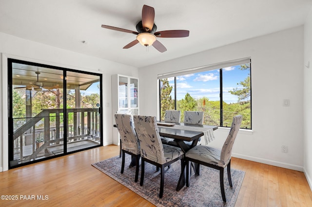 2008 Forest Hills Rd, Prescott, AZ 86303 - dining room featuring a ceiling fan and light wood-style floors