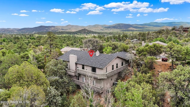 2008 Forest Hills Rd, Prescott, AZ 86303 - view from above of property featuring a mountain backdrop and a forest