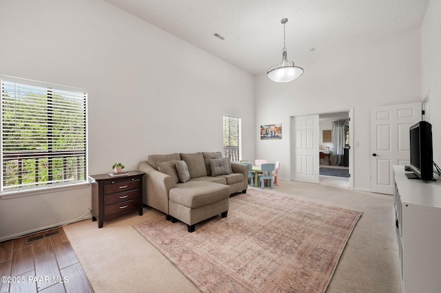 2008 Forest Hills Rd, Prescott, AZ 86303 - living area featuring high vaulted ceiling and light wood-type flooring