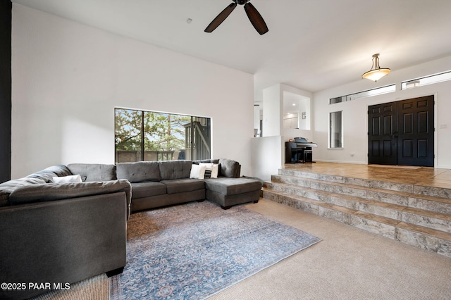 2008 Forest Hills Rd, Prescott, AZ 86303 - living area with ceiling fan and carpet flooring