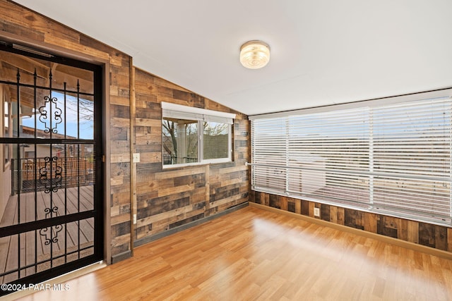 interior space featuring vaulted ceiling