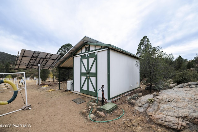 view of shed