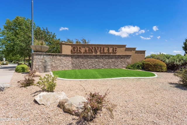 view of community sign