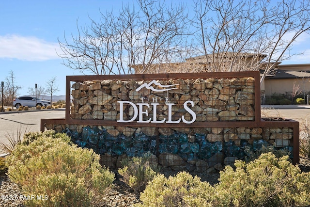 view of community sign