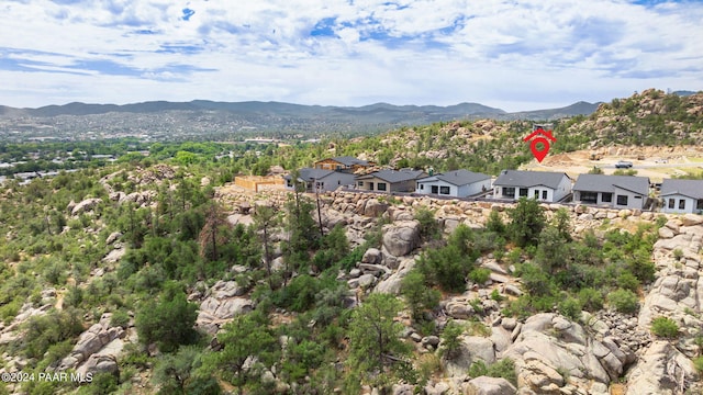 aerial view featuring a mountain view