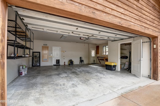 garage featuring visible vents