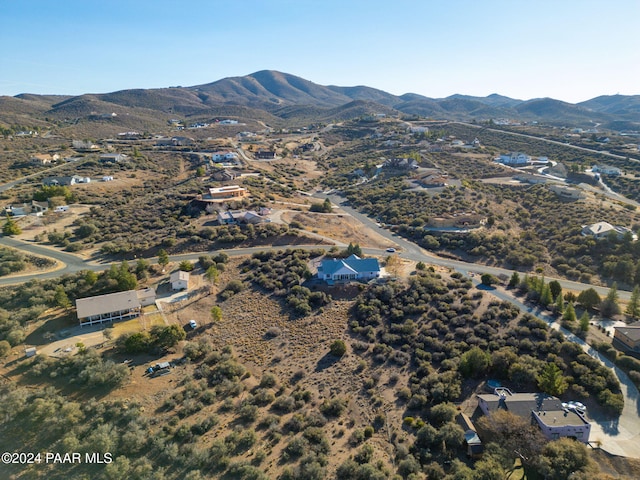 drone / aerial view with a mountain view