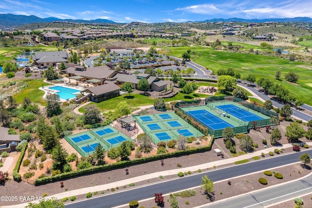 bird's eye view featuring a mountain view