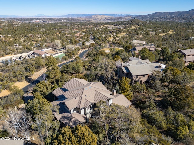 aerial view featuring a mountain view