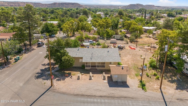 bird's eye view with a mountain view