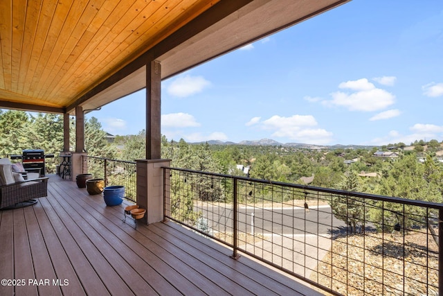 965 Northwood Loop, Prescott, AZ 86303 - wooden deck featuring a mountain view and area for grilling