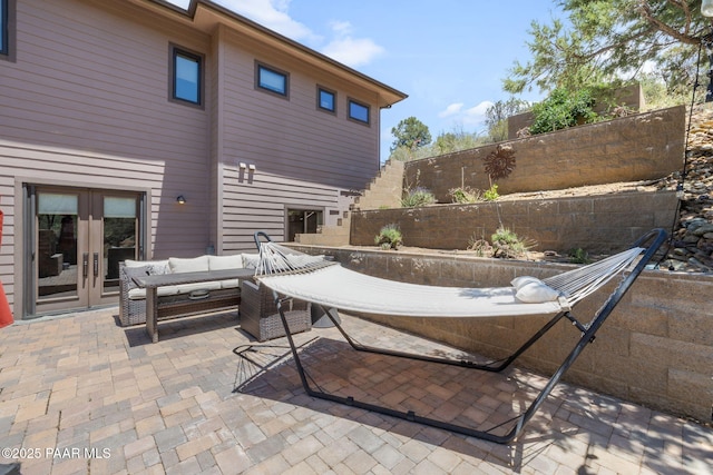 965 Northwood Loop, Prescott, AZ 86303 - view of patio / terrace with french doors and an outdoor living space