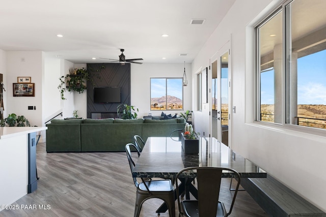 1232 Jordin Dr, Prescott, AZ 86303 - dining area featuring wood-type flooring and ceiling fan