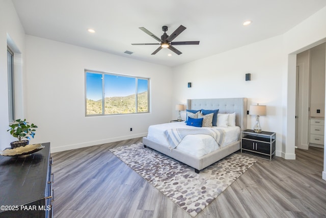 1232 Jordin Dr, Prescott, AZ 86303 - bedroom with ceiling fan and hardwood / wood-style floors