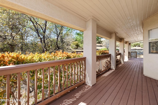 deck featuring covered porch