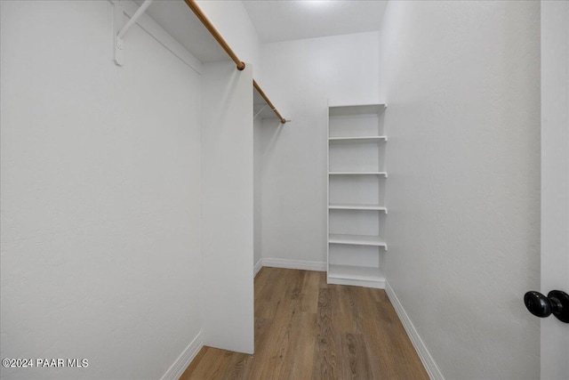 spacious closet featuring hardwood / wood-style flooring