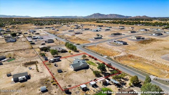 1525 Salida Del Sol, Chino Valley, AZ 86323 - view of rural area featuring property boundaries highlighted, a desert landscape, and a mountainous background