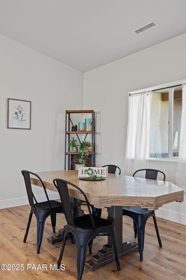 dining room with light hardwood / wood-style floors